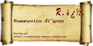 Romanovics Ágnes névjegykártya